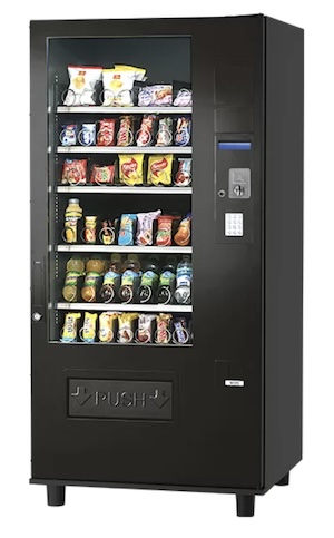 Snackautomaat met gezonde snacks en voeding
